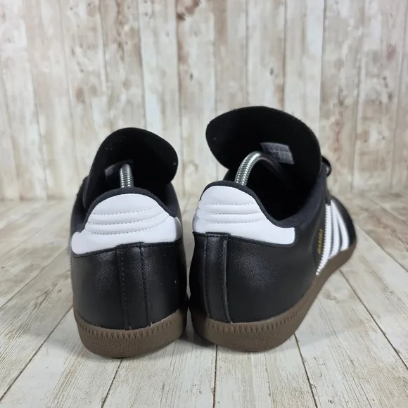 Adidas Samba Classic Sneakers Leather Soccer Shoes Black White Gum Size 10.5