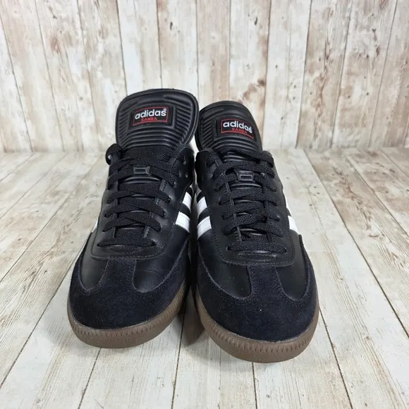 Adidas Samba Classic Sneakers Leather Soccer Shoes Black White Gum Size 10.5