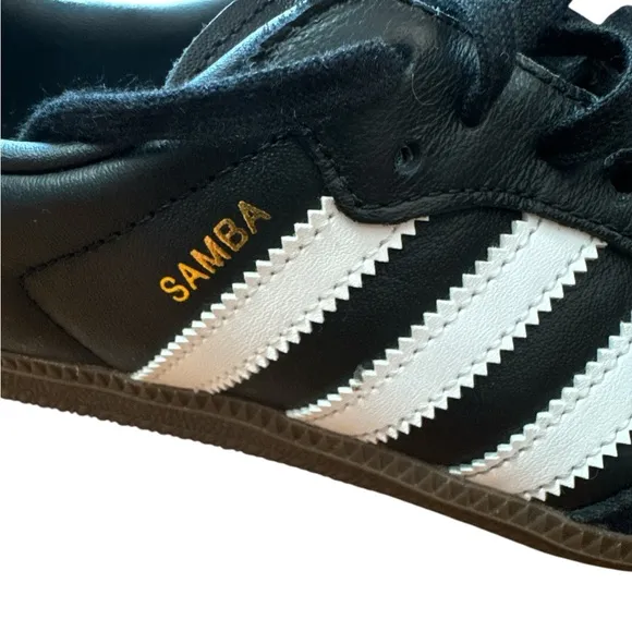 Adidas Samba Og J Boys Shoes Size 5 Color Black/White/Gum Soccer Futbol