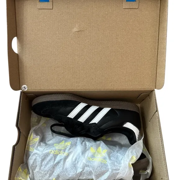 Adidas Samba Og J Boys Shoes Size 5 Color Black/White/Gum Soccer Futbol