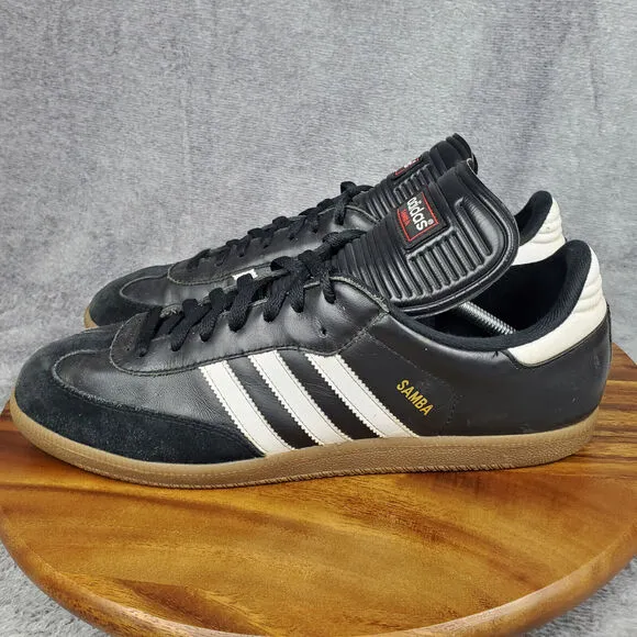 Adidas Samba Shoes Men's 13 Black Gum Leather Soccer Athletic Sneakers