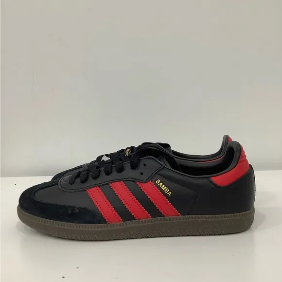 Adidas Samba Team Manchester United Soccer MLS Shoes Black Red HQ7030 Men Size 8