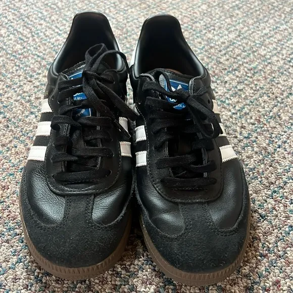 Adidas Sambas Samba Sneakers Shoes Black Suede Leather Low Top size W 7.5 NWOB