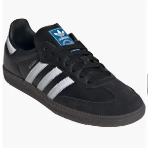 Adidas Sambas Samba Sneakers Shoes Black Suede Leather Low Top size W 7.5 NWOB