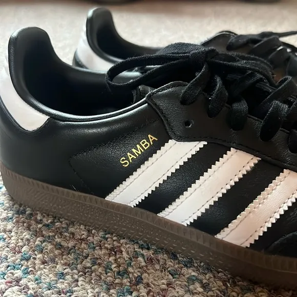 Adidas Sambas Samba Sneakers Shoes Black Suede Leather Low Top size W 7.5 NWOB