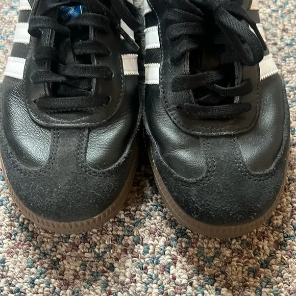 Adidas Sambas Samba Sneakers Shoes Black Suede Leather Low Top size W 7.5 NWOB