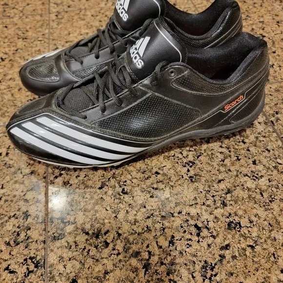 Adidas Scorch Thrill D Low Black &amp; White Football Cleats Shoes Mens NWOT sz 12.5