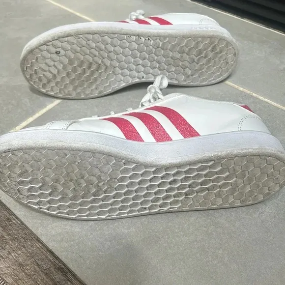 adidas Shoes Grand Court K Sneaker White/Real Pink White Size 5
