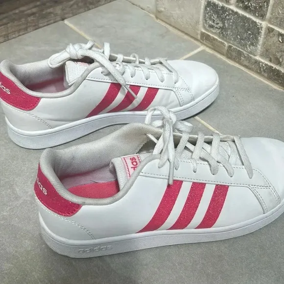 adidas Shoes Grand Court K Sneaker White/Real Pink White Size 5