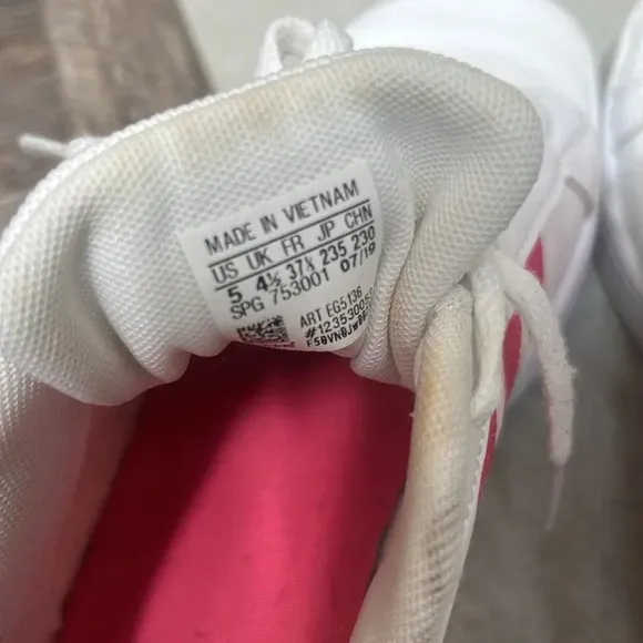 adidas Shoes Grand Court K Sneaker White/Real Pink White Size 5