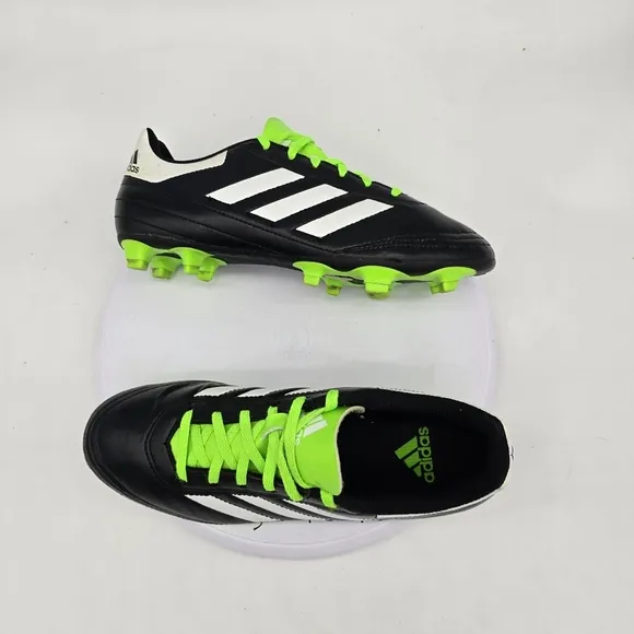 Adidas Shoes Men 7.5 Goletto VI FG J Soccer Black Green BB4841 Cleats