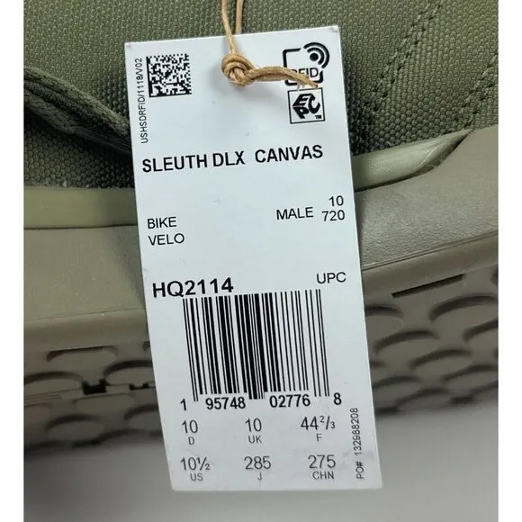 Adidas Sleuth DLX Canvas Mountain Bike Mens 10.5 Green Low Shoes HQ2114 New