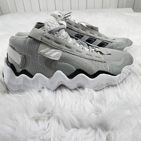 Adidas Sneakers Exhibit B Size 10 Mid Basketball Shoes in Grey Black White
