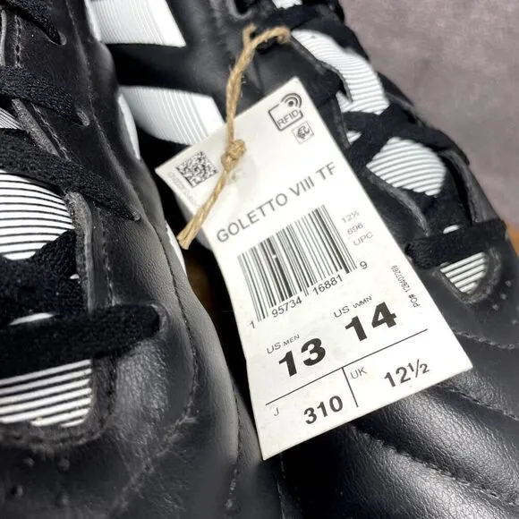 Adidas Soccer Cleats Men's Size 13 Black Goletto VIII TF Football Boots GY5775