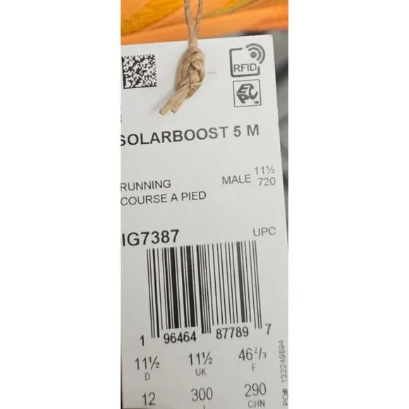 Adidas SOLARBOOST 5 Running Shoes MENS SZ 12 Orange Rush Night Metallic IG7387
