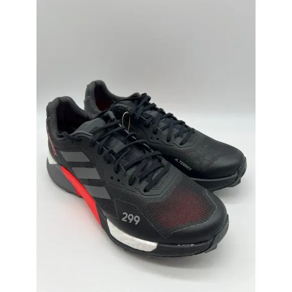 Adidas Terrex Agravic Ultra Trail Mens Black Red Running Shoes FY7628 Size 7🛒