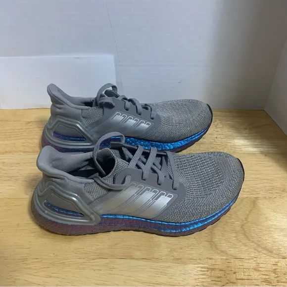 Adidas Ultra Boost 20 J Shoes Dove Grey Boost Blue Violet EG4810‎ NASA Size 5