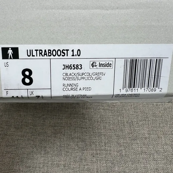 Adidas Ultraboost 1.0 Mirror Pack Black Road Running Shoes Men Size 8 JH6583