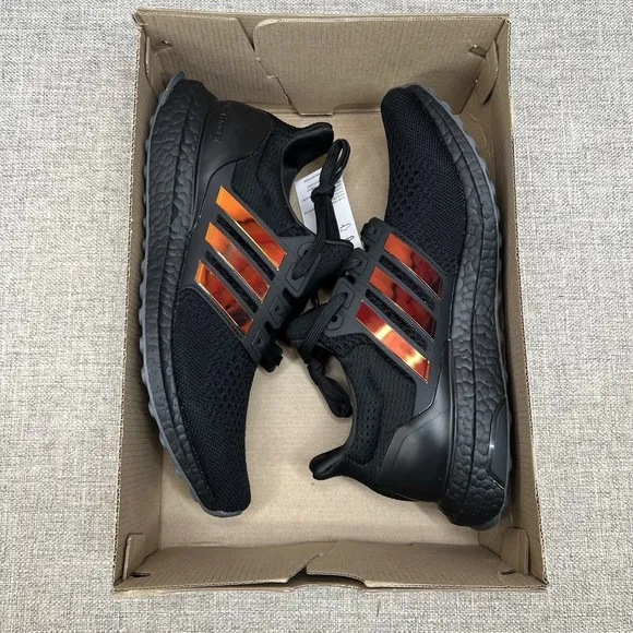 Adidas Ultraboost 1.0 Mirror Pack Black Road Running Shoes Men Size 8 JH6583