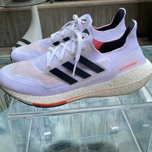 Adidas Ultraboost 21 Tokyo White Solar Red Shoes Men’s Size 12