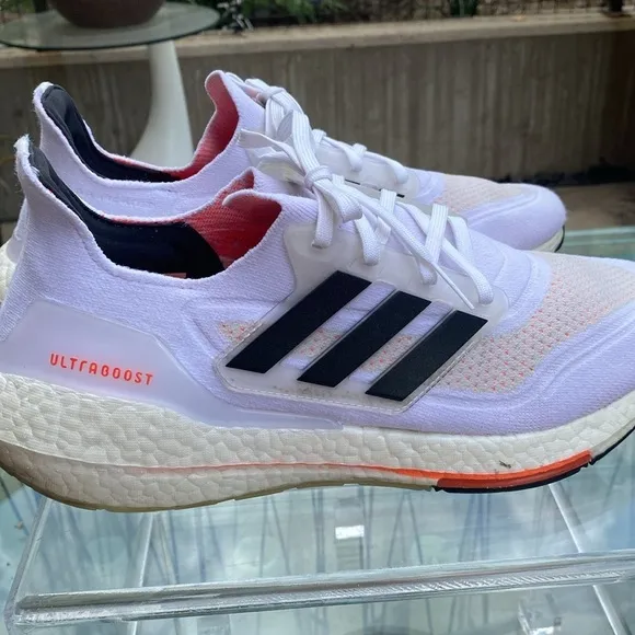 Adidas Ultraboost 21 Tokyo White Solar Red Shoes Men’s Size 12