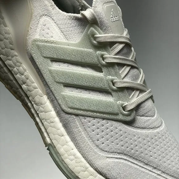 adidas UltraBOOST 21 x Parley Primeknit Mens 7.5 White Running Shoes Workout Gym