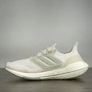adidas UltraBOOST 21 x Parley Primeknit Mens 7.5 White Running Shoes Workout Gym