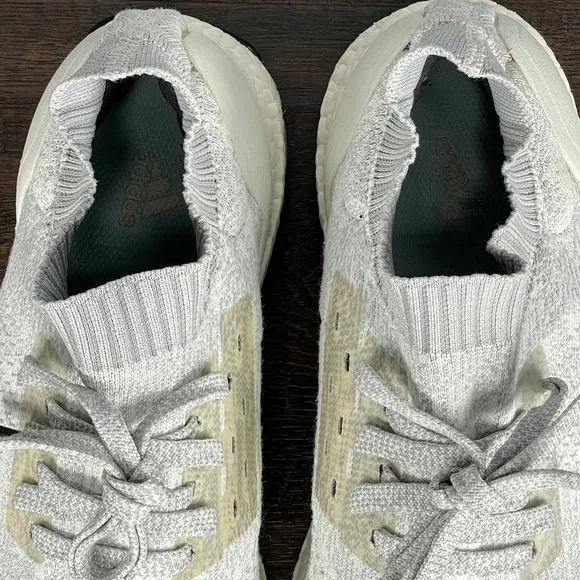 adidas UltraBOOST Uncaged Mens 11 White Tint Mesh Knit Running Shoes Workout Gym