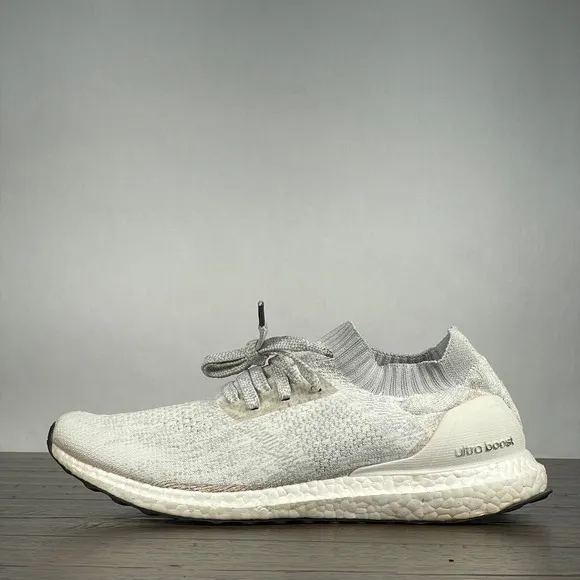 adidas UltraBOOST Uncaged Mens 11 White Tint Mesh Knit Running Shoes Workout Gym