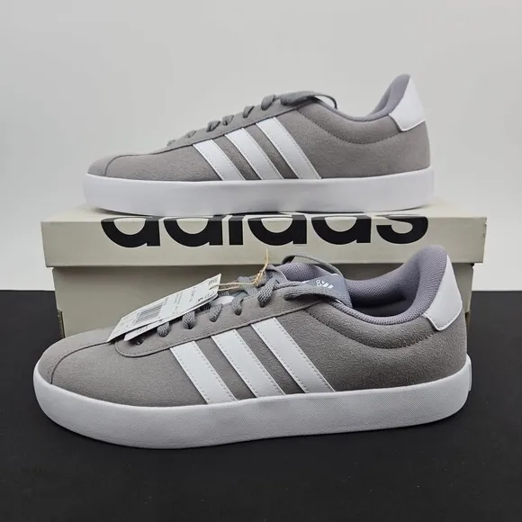 Adidas VL Court 3.0 Skateboarding Shoes Sneakers ID6276 Grey/White Men's Sz 10.5