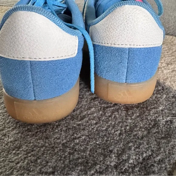 Adidas VL Court Baby Blue White Strip Tan Sole Sneakers Shoes Bright Spring 8
