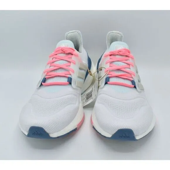 Adidas Womens Size 10 Ultraboost 22 White Grey Pink Road Running Shoes Sneakers