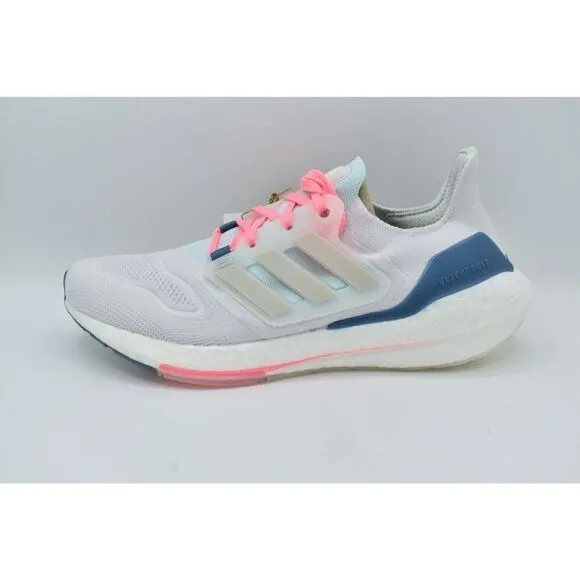 Adidas Womens Size 10 Ultraboost 22 White Grey Pink Road Running Shoes Sneakers