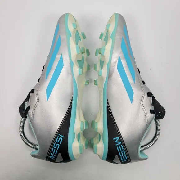 Adidas X Crazyfast MESSI.4 Men's Silver Blue Cleats IE4071 US Size 5