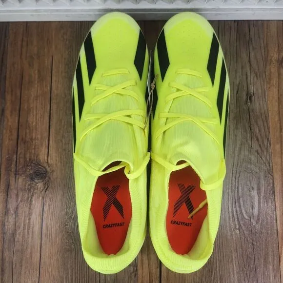 Adidas X Crazyfast League FG IG0605 Mens Size 11.5 Yellow Athletic Soccer Cleats