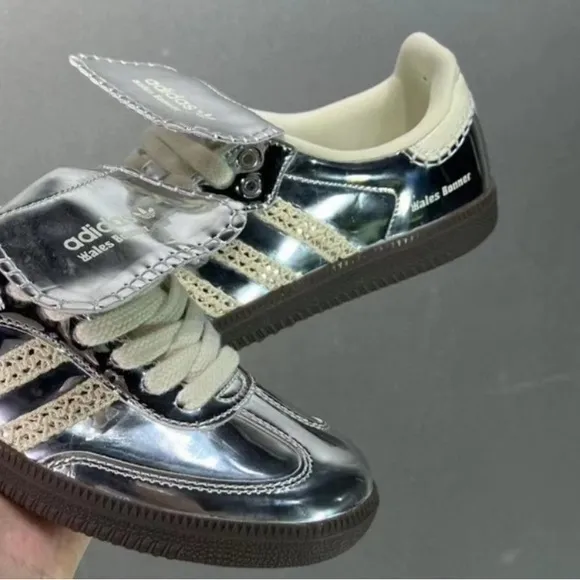 ADIDAS X WALES BONNER SILVER SAMBA SHOES