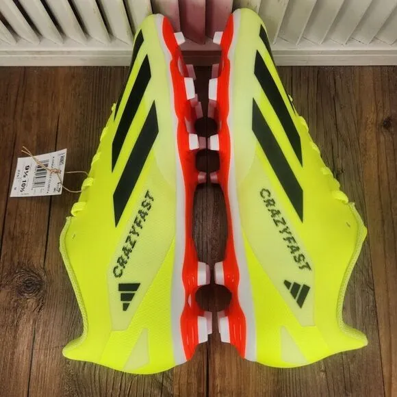 Adidas X Crazyfast Club FxG IG0618 Mens Size 9.5 Yellow Athletic Soccer Cleats