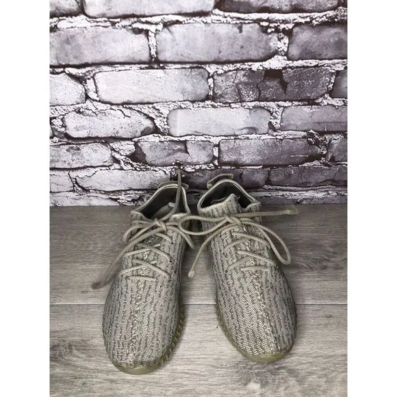 adidas Yeezy Boost 350 Grey Knit Lace Up Gym Sneakers Shoes Men’s Sz 7M US/40EU