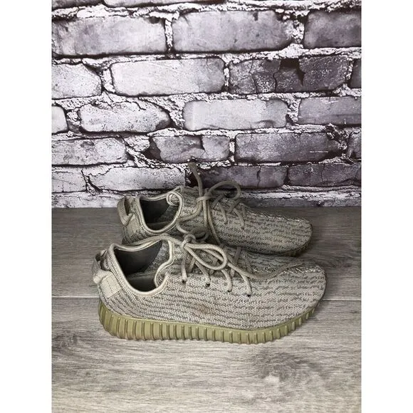 adidas Yeezy Boost 350 Grey Knit Lace Up Gym Sneakers Shoes Men’s Sz 7M US/40EU