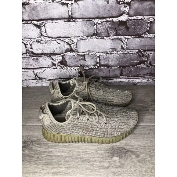 adidas Yeezy Boost 350 Grey Knit Lace Up Gym Sneakers Shoes Men’s Sz 7M US/40EU