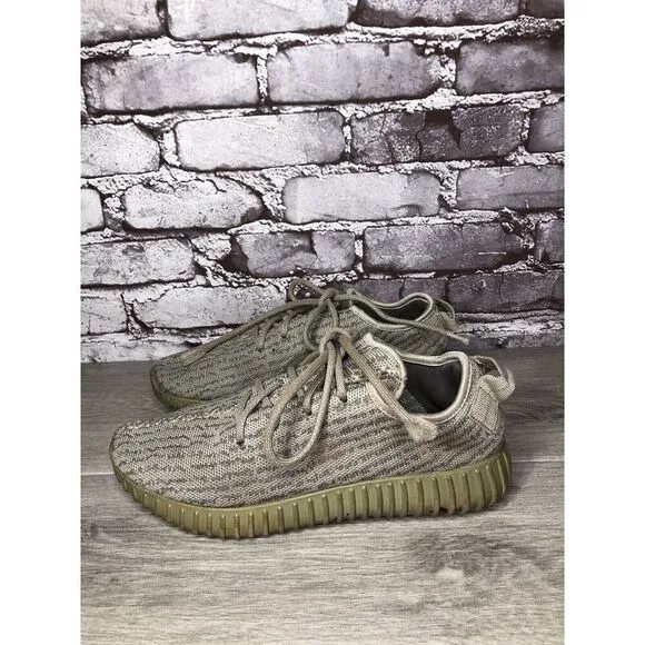adidas Yeezy Boost 350 Grey Knit Lace Up Gym Sneakers Shoes Men’s Sz 7M US/40EU