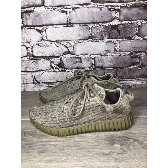 adidas Yeezy Boost 350 Grey Knit Lace Up Gym Sneakers Shoes Men’s Sz 7M US/40EU