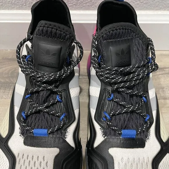 Adidas ZX 2K Boost Shoes Mens Size 10.5 FX8835 White/Blue/Black/Pink Running
