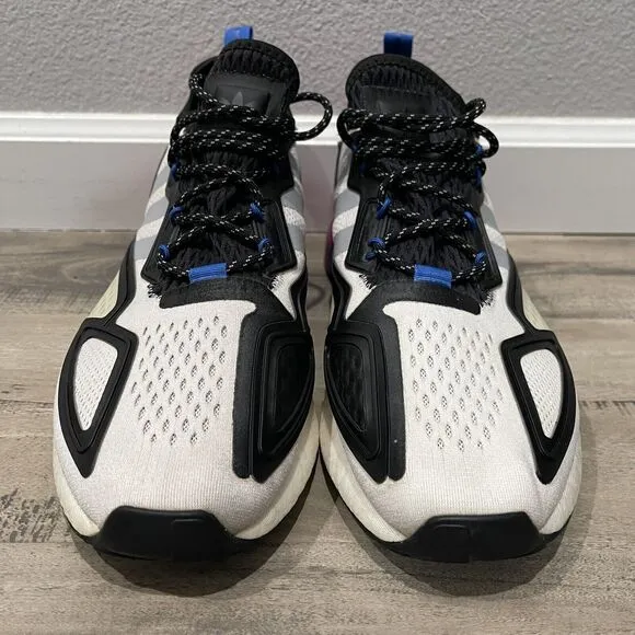 Adidas ZX 2K Boost Shoes Mens Size 10.5 FX8835 White/Blue/Black/Pink Running