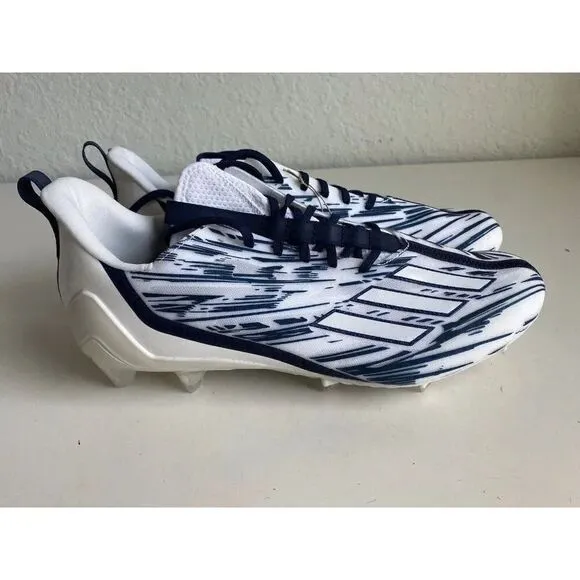 Adidas Adizero Football Cleats White Navy Blue Shoes GZ6912 Men's Sz 14 NEW