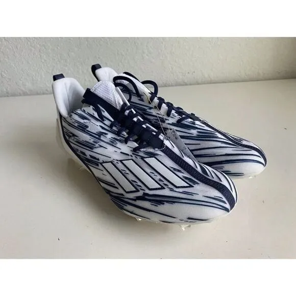 Adidas Adizero Football Cleats White Navy Blue Shoes GZ6912 Men's Sz 14 NEW