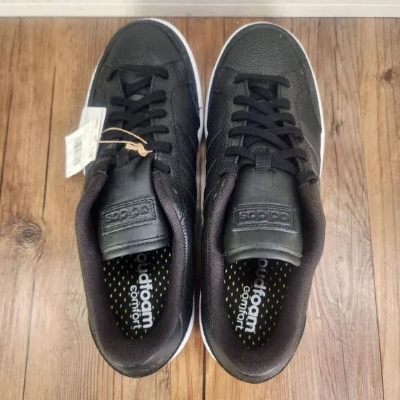 Adidas Grand Court SE Mens 10 Black White Leather Lifestyle Sneaker Shoes FY8549