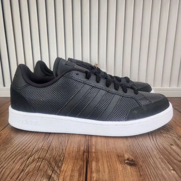 Adidas Grand Court SE Mens 10 Black White Leather Lifestyle Sneaker Shoes FY8549