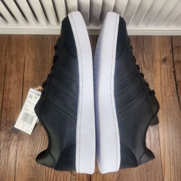 Adidas Grand Court SE Mens 10 Black White Leather Lifestyle Sneaker Shoes FY8549