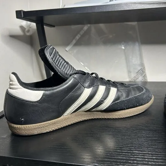 Adidas Mens Shoes Black White 12.5 Samba Soccer Suede Leather Athletic 034563